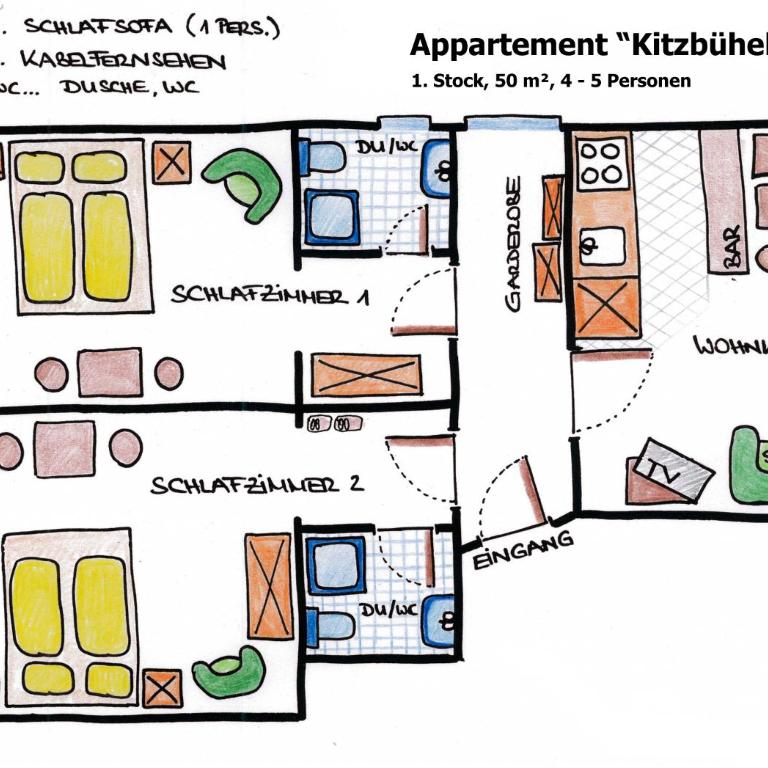 Gästehaus Maier - Standard Apartment mit 2 Schlafzimmern - 1