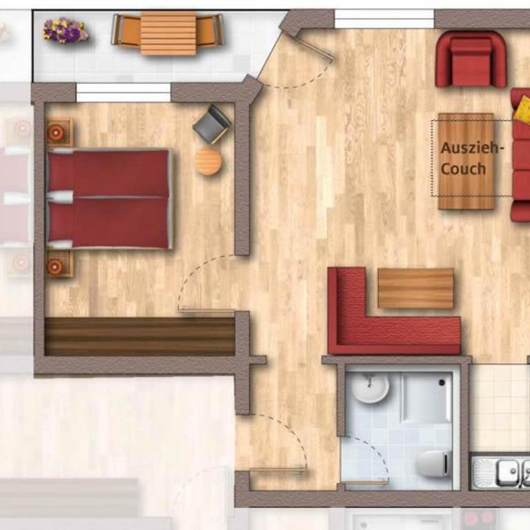 Ferienhof Almfrieden - Apartment mit 1 Schlafzimmer und Dusche - 1