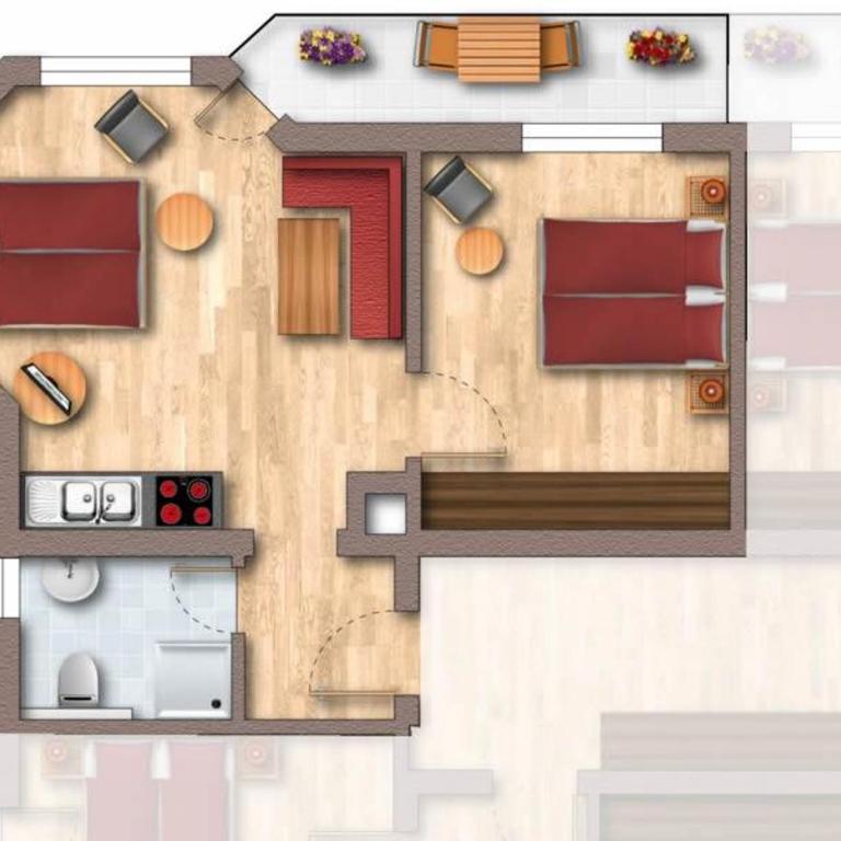 Ferienhof Almfrieden - Apartment mit 1 Schlafzimmer und Dusche - 1