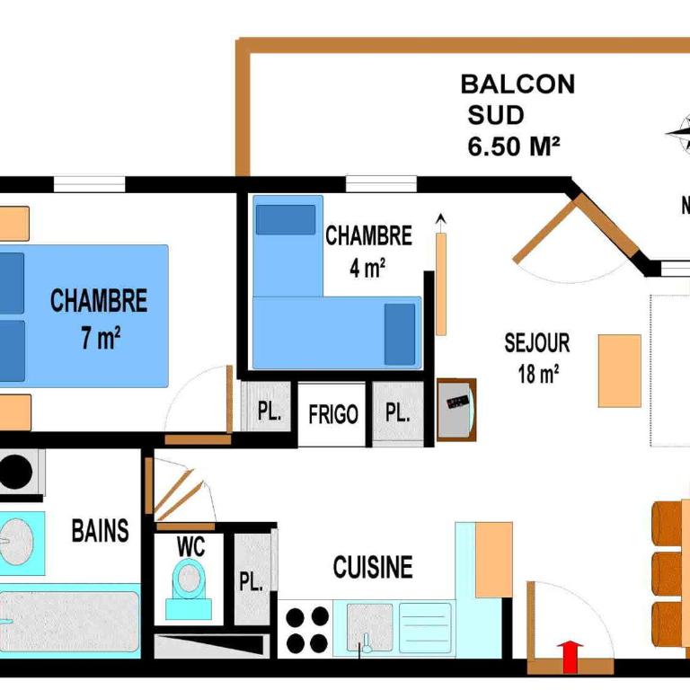 Appartement spacieux 6 pers, balcon sud, parking - FR-1-508-8 - Appartement (6 Adultes) - 3