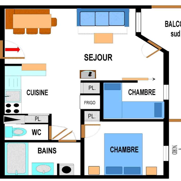 Appartement spacieux 6 pers. au pied des pistes avec parking et WIFI - FR-1-508-34 - Appartement (6 Adultes) - 3