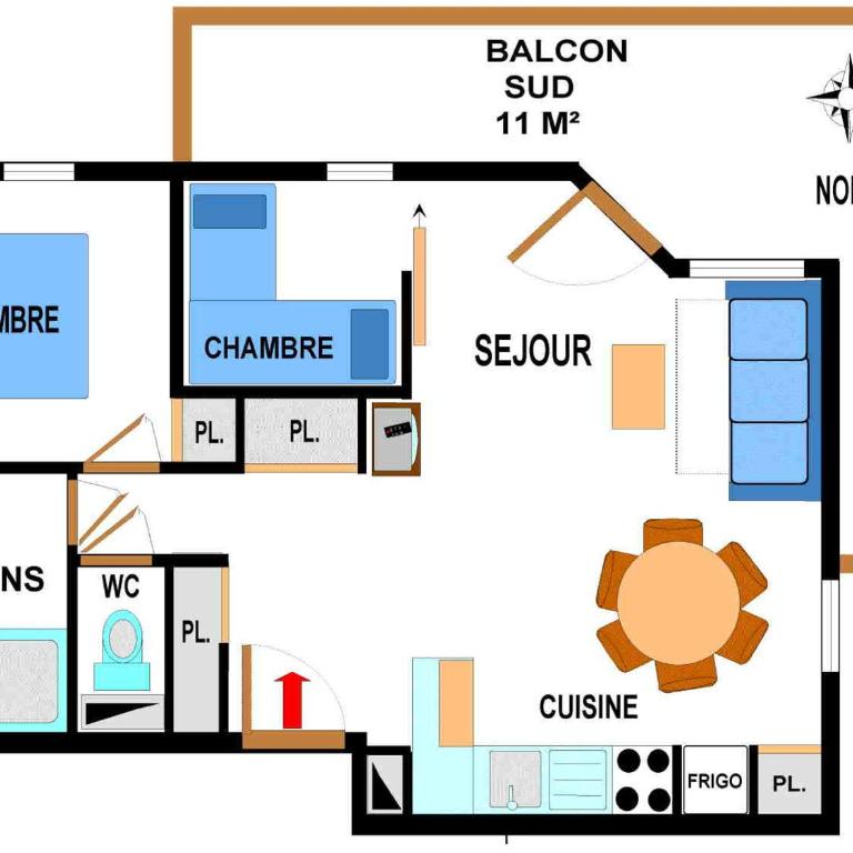 Appartement spacieux 6 personnes, WIFI, parking, au pied des pistes - FR-1-508-31 - Appartement (6 Adultes) - 2