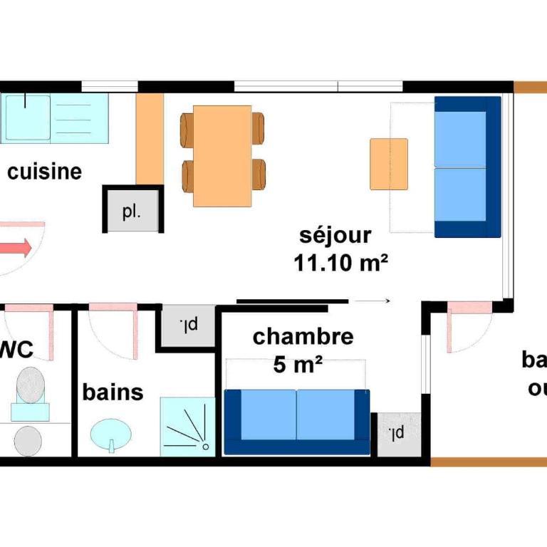Appartement cosy 4 pers avec balcon et WIFI au pied des pistes - FR-1-508-123 - Apartment (4 Adults) - 5