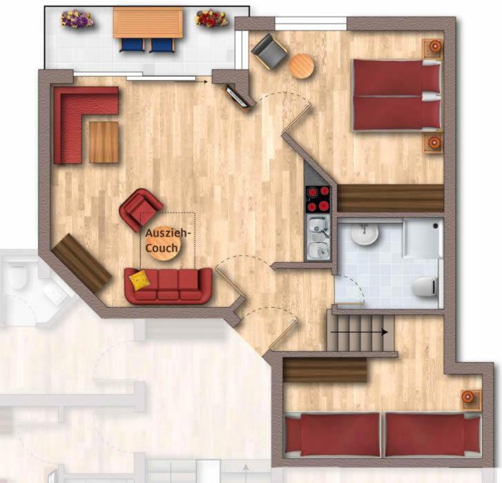 Ferienhof Almfrieden - Apartment mit 2 Schlafzimmern - 3