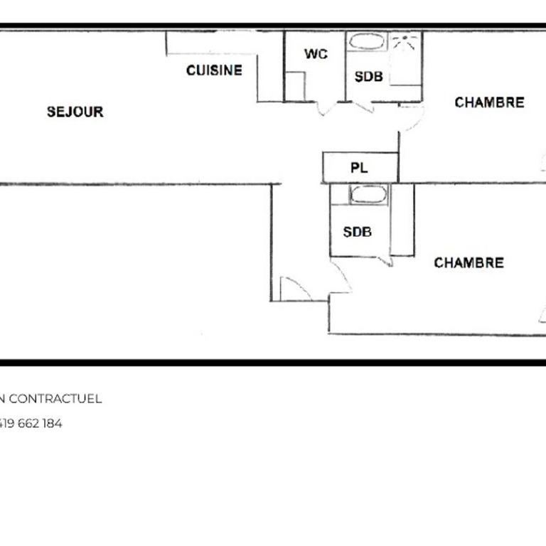 Appartement rénové 3 pièces pour 6 pers, balcon, 2 sdb, proche ascenseur, skis, qualité 4 flocons - FR-1-452-203 - Apartment (6 Erwachsene) - 2