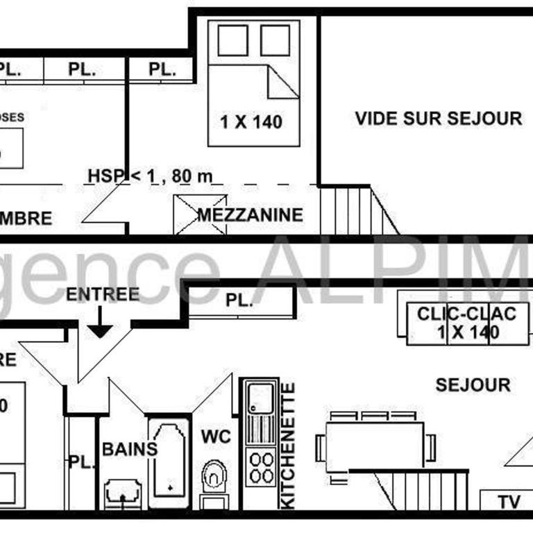 Appartement 3 pièces mezzanine Les Saisies - 8 personnes - Two-Bedroom Apartment - 2