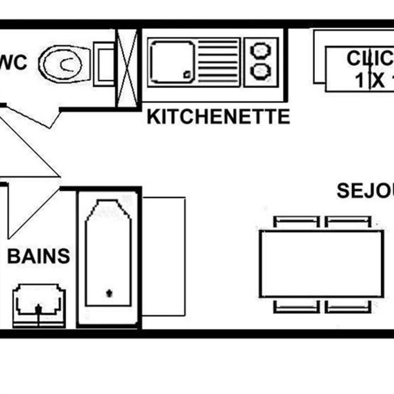 Studio cabine Les Saisies 4 personnes - Appartement 1 Chambre - 2