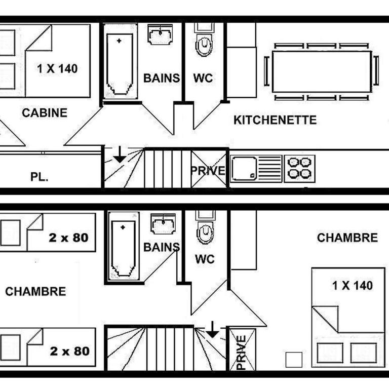 Charmant Duplex 3 Pièces, 8 Pers, Proche Centre & Commerces - Two-Bedroom Apartment - 3