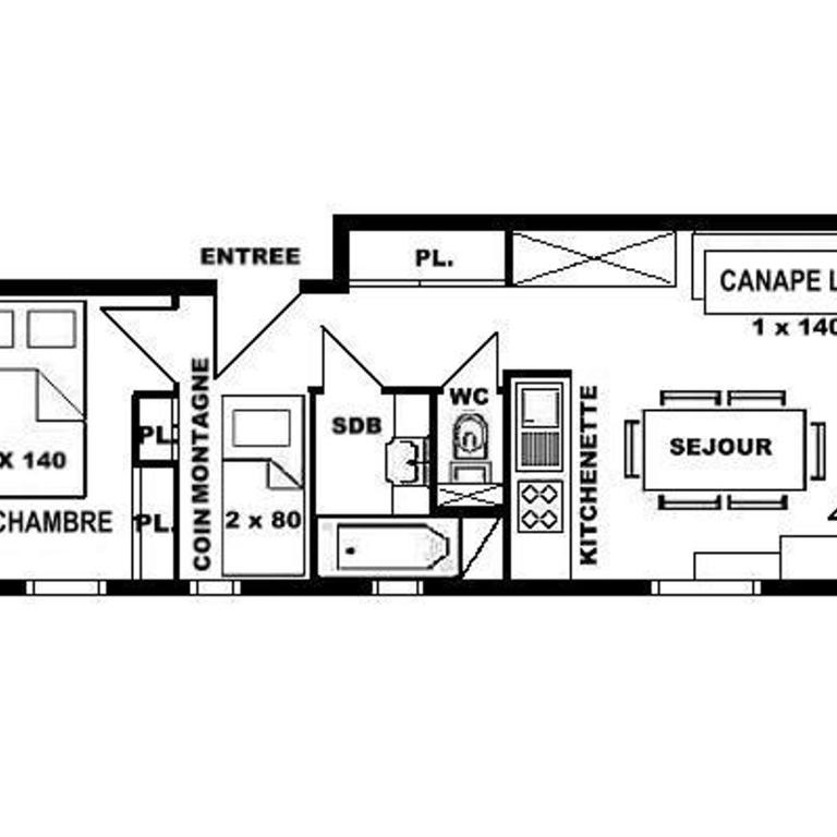 Appartement 2 Pièces 6 Pers. aux Saisies - Confort 4 Diamants - Appartement 1 Chambre - 3