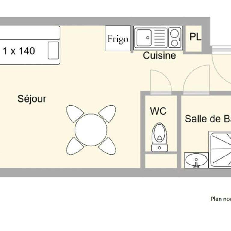 Studio cabine Les Saisies 4 pers, proche pistes - Appartement 1 Chambre - 2