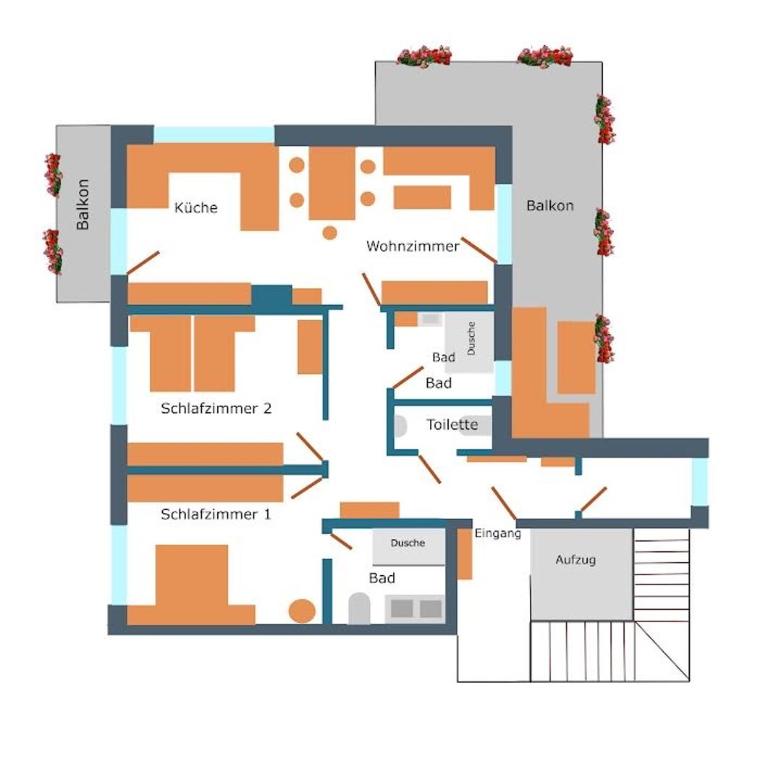 Moderne Kaminstube - Appartement 2 Chambres - 26