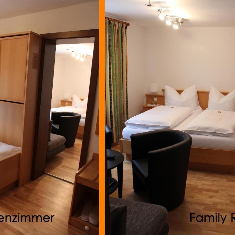 Pension Wolfgangsee - Mehrbettzimmer mit Blick auf den Garten - 7