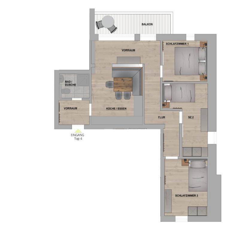 KUCKUCK Hinterthal by we rent, Hochkönig Card included - Three-Bedroom Apartment with Balcony - 1