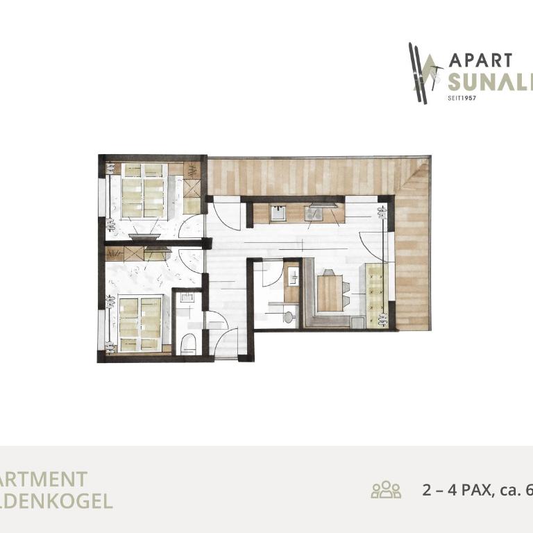 Apart SunAlpin - Comfort Apartment mit 2 Schlafzimmern und Balkon (4 Erwachsene) - 10