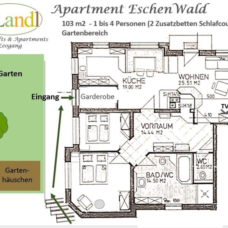 103 m2 Apartment EschenWald vomLandl Leogang - Apartment mit 2 Schlafzimmern - 5