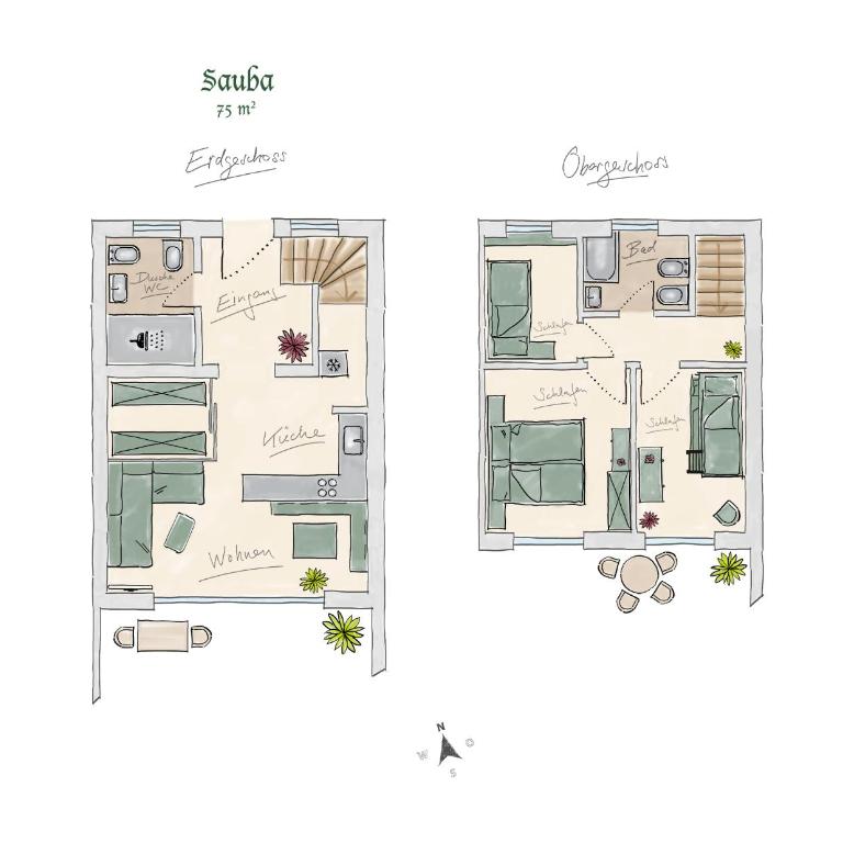 Ferienwohnungen "Zur Wally", Apartment Sauba - Apartment mit 3 Schlafzimmern - 2
