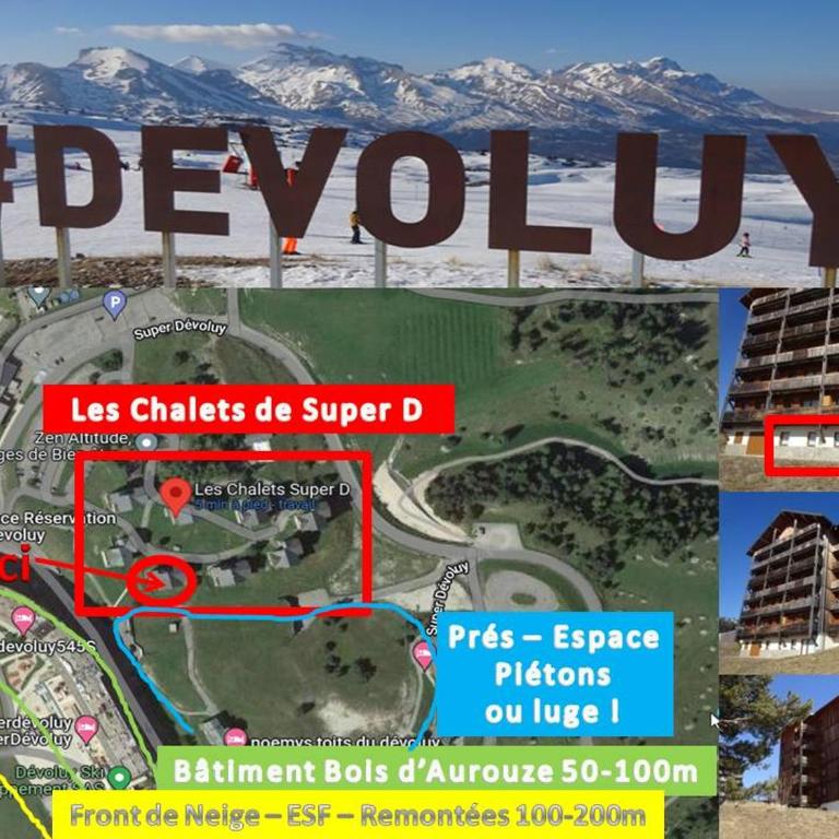Appartement 8-10 personnes SUPERDEVOLUY Hautes Alpes REZ DE CHAUSSÉE Vue panoramique 3 CHAMBRES - Apartment mit 3 Schlafzimmern - 5
