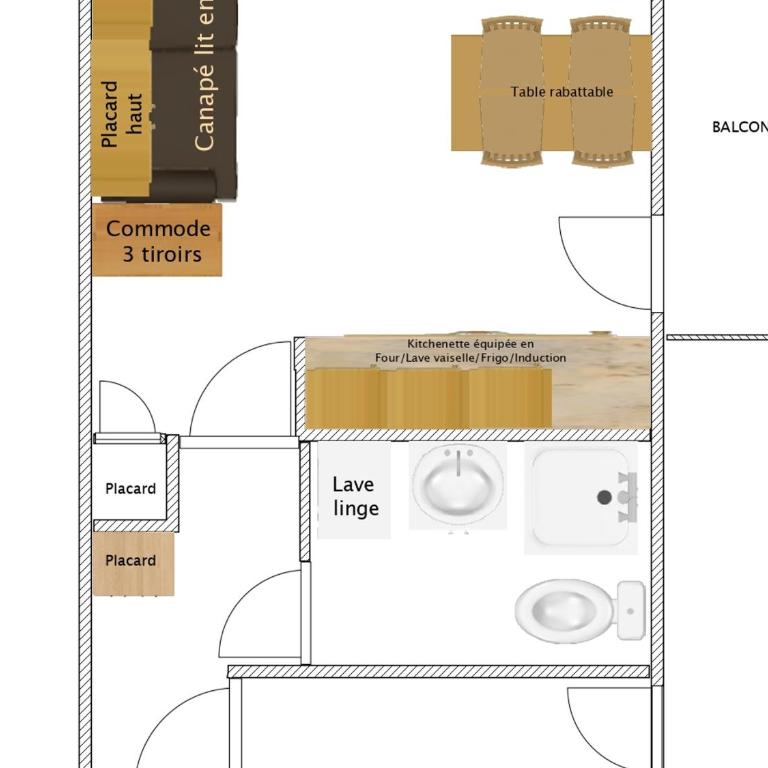 Appartement 2 pièces pour 4 personnes avec balcon et WiFi - FR-1-263-520 - Apartment - 6