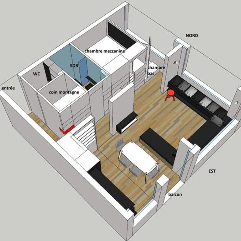 Charmant appartement rénové, 2 chambres, 4 pers, balcon à La Plagne - Appartamento con 2 Camere da Letto - 13
