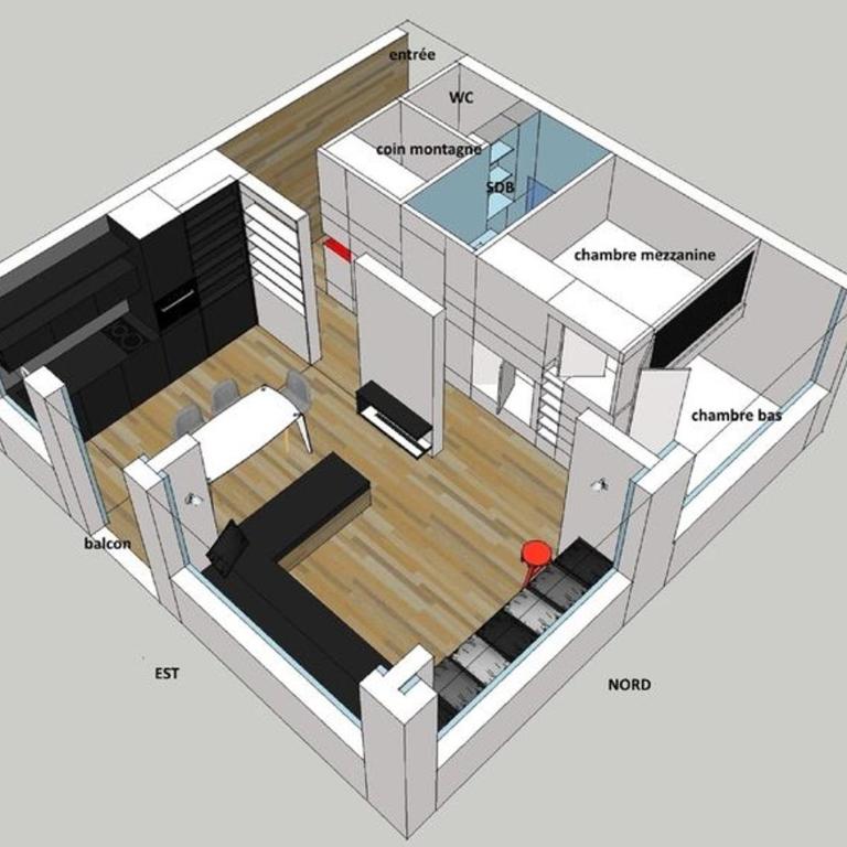 Charmant appartement rénové, 2 chambres, 4 pers, balcon à La Plagne - Appartamento con 2 Camere da Letto - 14