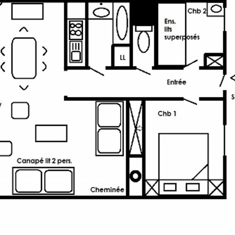 Appartement cosy 3 pièces, cheminée, garage, WIFI, Méribel - FR-1-411-185 - Apartamento (6 adultos) - 2
