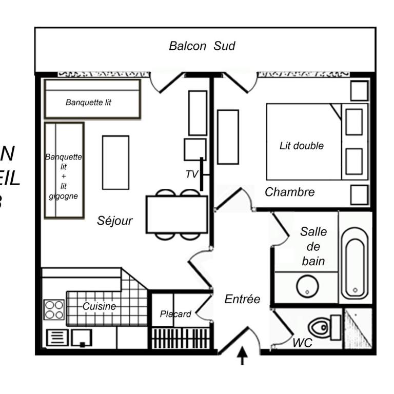 Appartement confortable, balcon sud, 4 pers, lit double - FR-1-182-3 - Appartement (5 Adultes) - 2