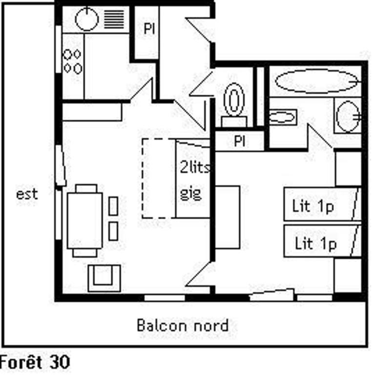 Appartement en montagne, 4 pers, proche des pistes et commerces, animaux acceptés, balcon, casier à skis - FR-1-180-73 - Apartment (4 Adults) - 6