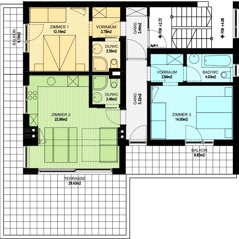 Pension Gulla - Ferienhaus Appartements B&B - Apartment mit Terrasse - 3