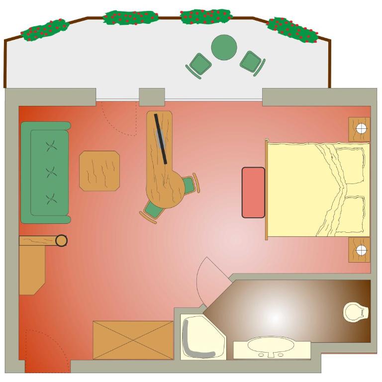 Landhotel Berghof - Studio mit Balkon - 3
