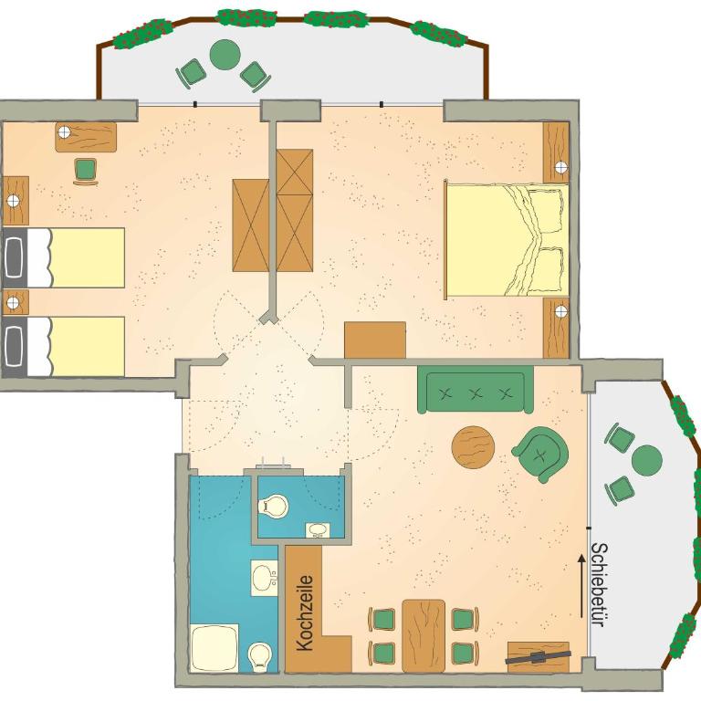 Landhotel Berghof - Suite mit 2 Schlafzimmern - 1