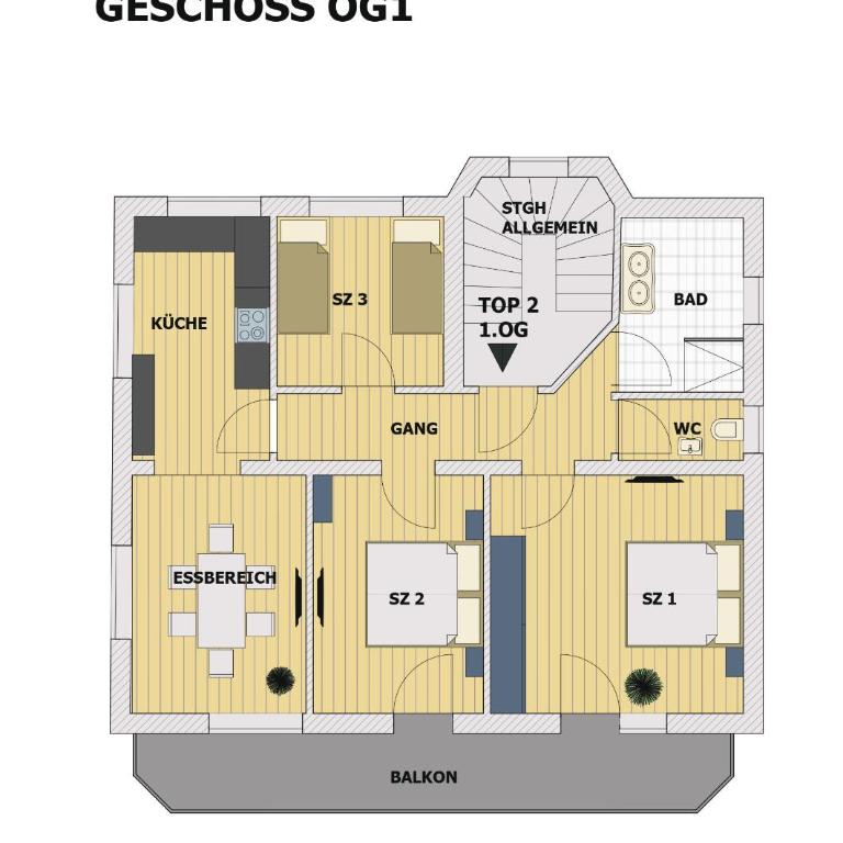 Appartement Schmittenblick - Apartment mit 3 Schlafzimmern und Balkon - 20