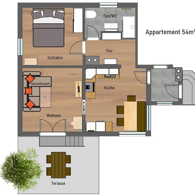 Ferienwohnung Wallner - One-Bedroom Apartment - 3