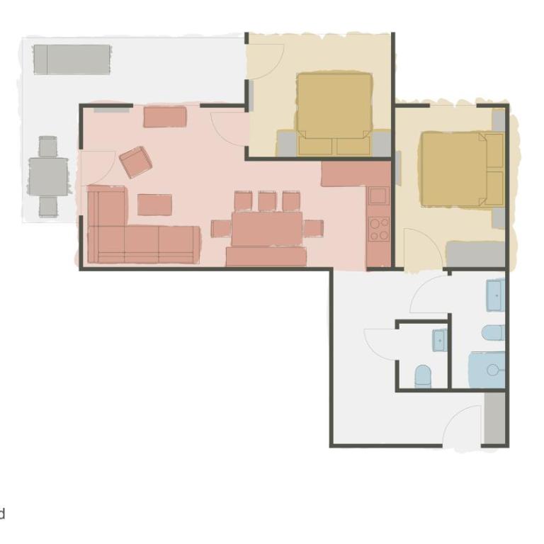 Residence Kristall - Standard Apartment mit 2 Schlafzimmern - 4