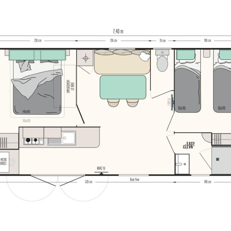 Spacieux mobilhome climatisé 4 P au GRAU du Roi en Camargue - Casa Mobile - 11