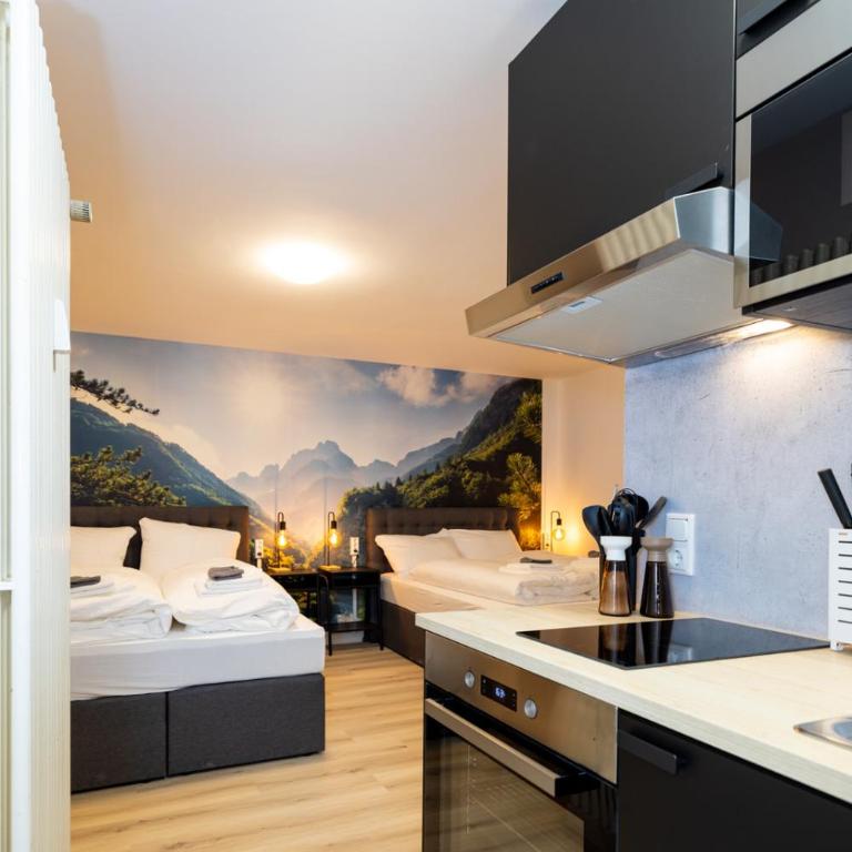 Modernes Apartment in der Innenstadt - Studio 35 with 2 double beds and balcony - 14