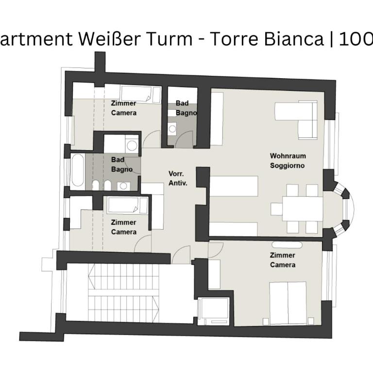 Alter Schlachthof - Appartamento con 3 Camere da Letto - Dependance 150 metri - 12