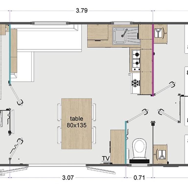Camping Mussonville - Mobile Home (6 Adultes) - 5
