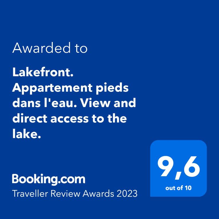Lakefront. Appartement pieds dans l'eau. View and direct access to the lake. - Appartement 2 Chambres - 5