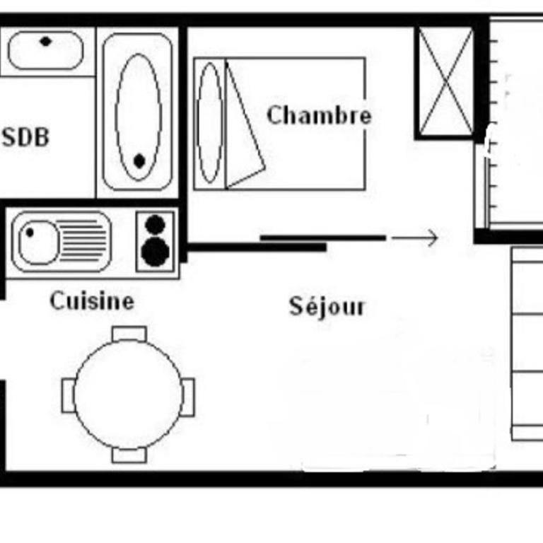 2 pièces 4 pers, proche pistes - Appartement 1 Chambre - 16