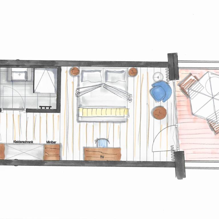 Residence Sägemühle - Double Room with Terrace - 1
