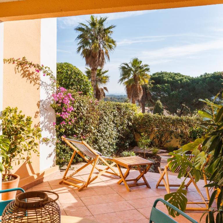 Appartement avec jardin, clim & piscine - Proche plages et randos, parking privé - La Girelle - Apartment mit 1 Schlafzimmer - 5