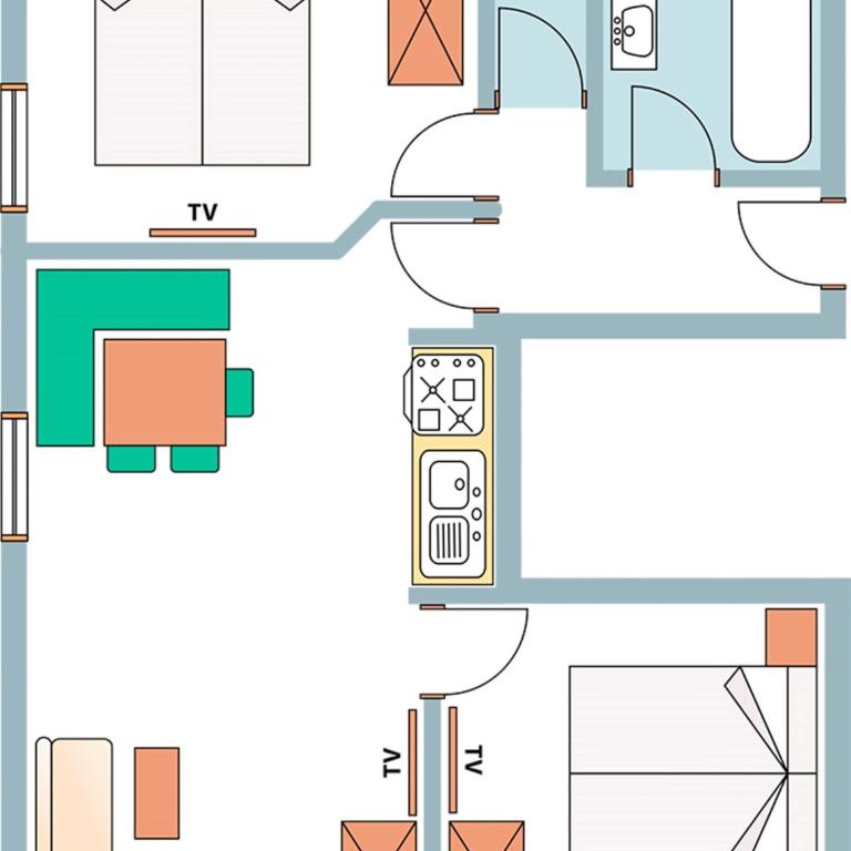 Haus Bickel - Standard Apartment mit 2 Schlafzimmern - 14