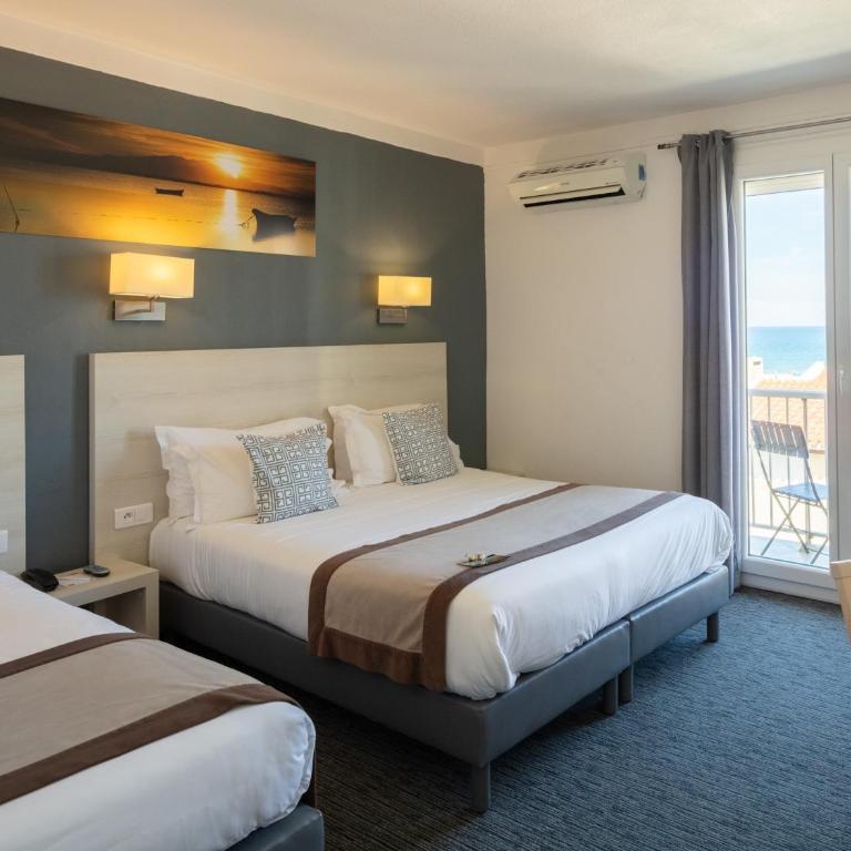 Le Regina Hôtel et restaurant Canet-plage - Chambre Triple - Vue sur Mer - 2