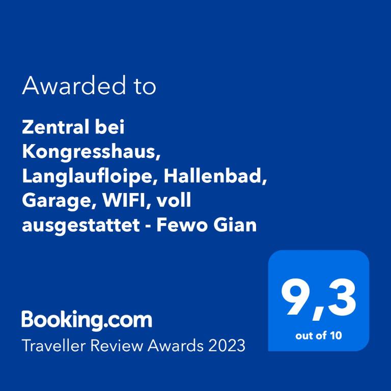 Holiday Apartment Gian - close to the Kongresshaus, the ice hockey stadium, cross-country skiing, the Eau-la-la indoor pool and wellness, large supermarket, 2 bus stops, with an indoor garage and fully equipped - Apartment mit 1 Schlafzimmer - 70