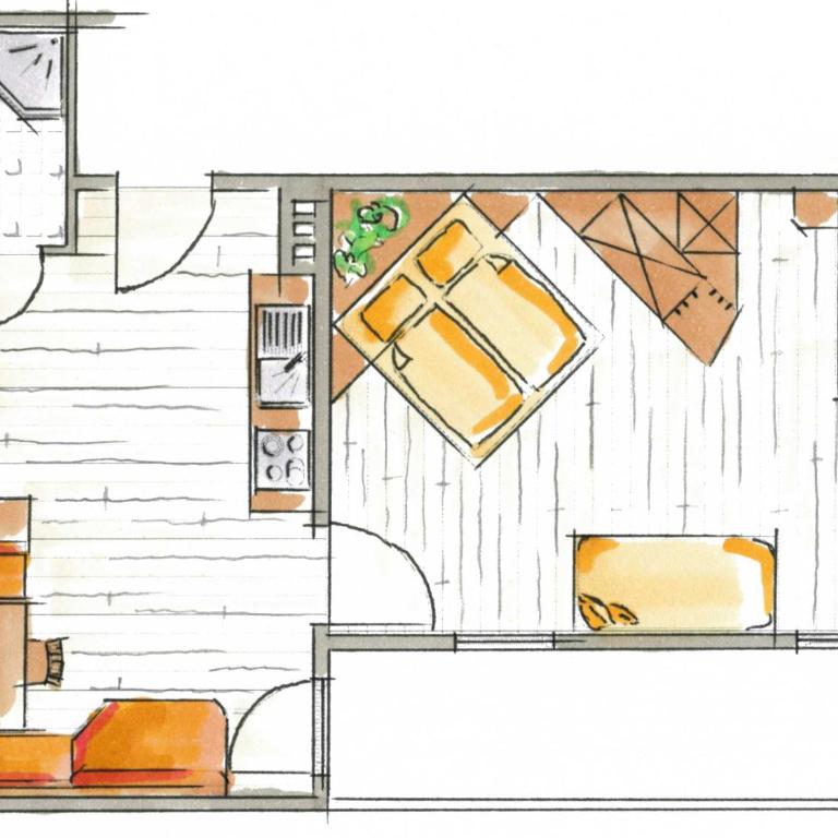 Ferienhaus Sonnenhang - Apartment mit 1 Schlafzimmer und Balkon - 2