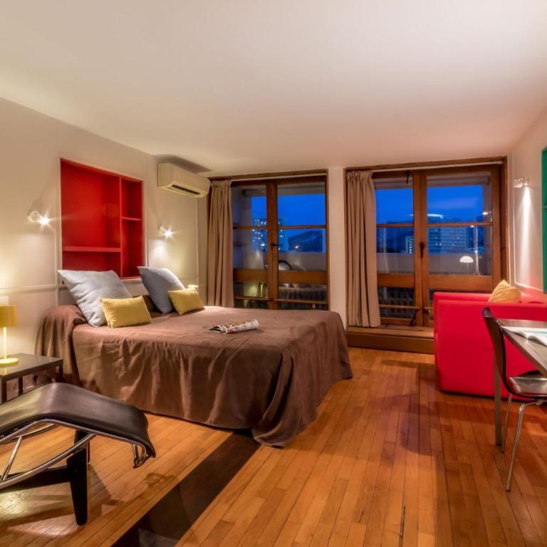 Hotel le Corbusier - Chambre Double de Luxe avec Balcon - Vue sur Parc - 15