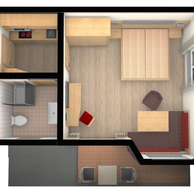 Hotel Rubihaus - Apartment mit Balkon - 5