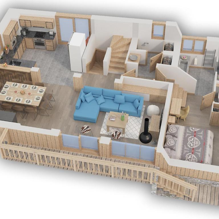 Chalet élégant 4* à Méribel, proche télécabine Olympe, 4 chambres, dortoir, hammam et cheminée - FR-1-566-32 - Chalet (12 Adulti) - 12