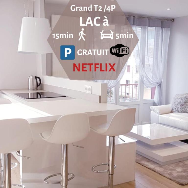 Le White Cosy à 5 minutes du Lac avec parking privatif gratuit - Appartement 1 Chambre - 1