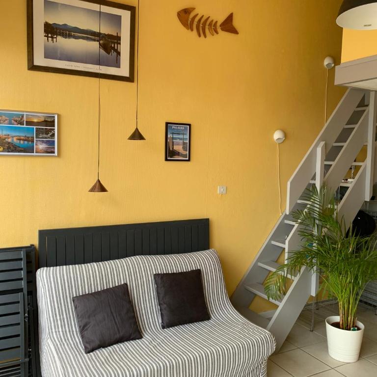 Appt T2 climatisé, climatisation neuve cette année!, Piscine, la Plage à 130m! Parking privé clos, Lave-linge, Lave-vaisselle, Draps, Linge et Ménage inclus! - Appartement 1 Chambre - 7